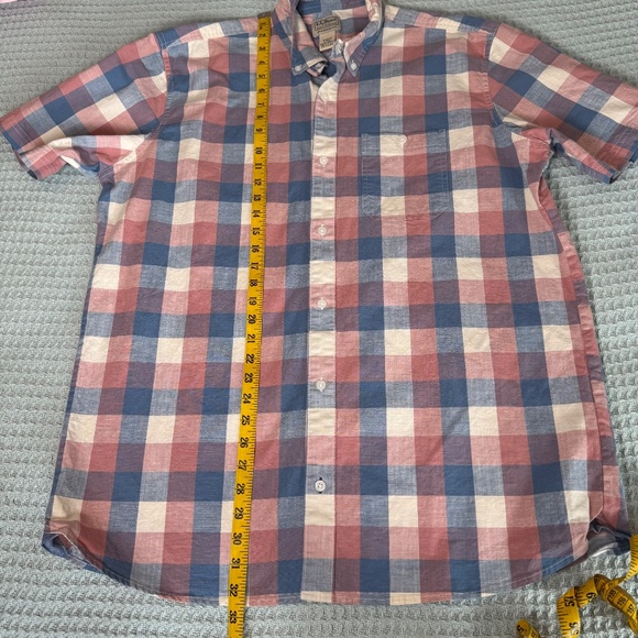 LL Bean Comfort Stretch Chambray Shirt Mens Large Tall Blue Pink Traditional Fit - Picture 7 of 7